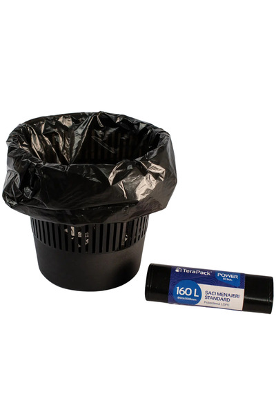 OEM TeraPack cleaning bags, standard LDPE, Black, 160 L, 85 x 110 cm, 10 pcs