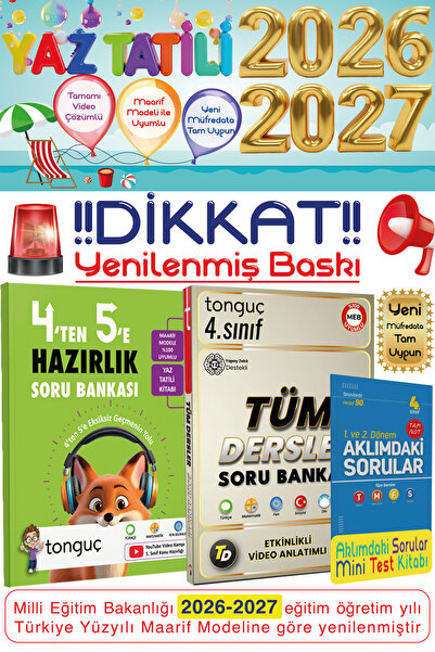 Tonguç Yayınları 4. Sınıf 4'ten 5'e Hazırlık Kitabı 4. Sınıf Fijital Tüm Ders...