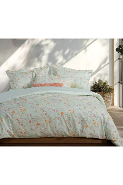 Nef Nef Homeware Σετ διπλής παπλωματοθήκης από βαμβακερό σατέν, Μιμόζα Νέφ-Νέ...