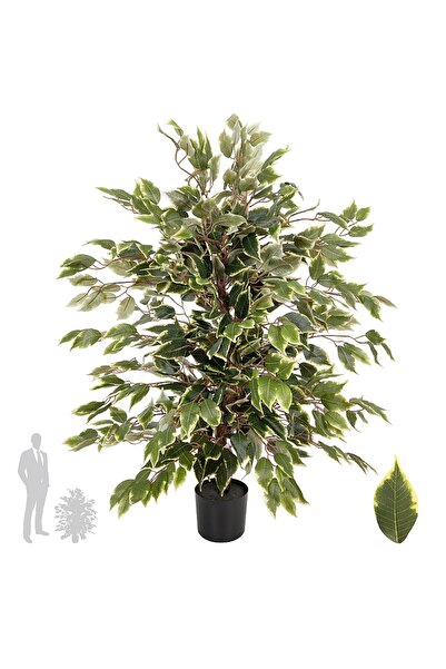Roberto Rossi Copac artificial H90cm Ficus benjamina varigat cu 336 frunze verzi