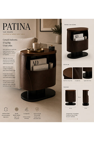 Diez Patina dergi yan sehpa premium