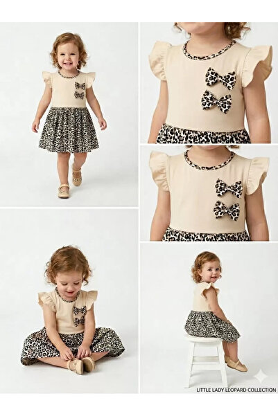Generic Brand 1/4 Year Old Double Bow Leopard Print Children's Dress Mariposa...