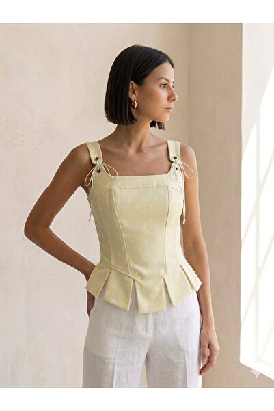 FH BUTİK İp Detaylı Corse Bluz Crop