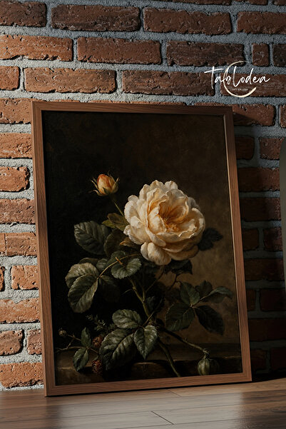 tablodea Vintage White Rose Painting Td Oil Painting Look Floral Decorative L...