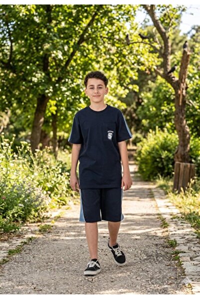 Yağmur Giyim Mışıl 96 Champion Printed Pocket Shorts Boys' Short Sleeve Set 1...