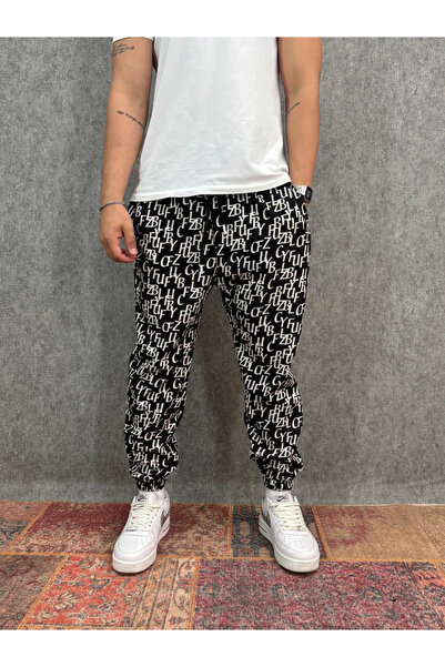FıttingRoom Patterned Jogger with Elastic Waist
