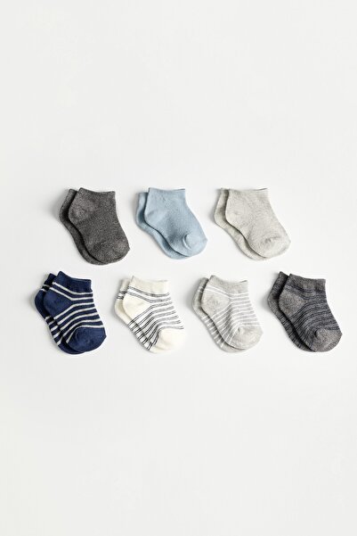 LEFTIES Çizgili kısa çorap (7'li pack)