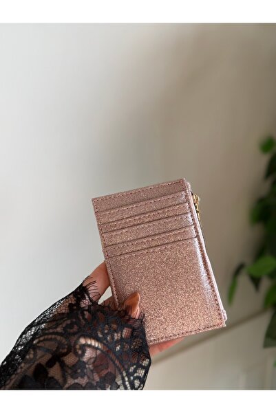 lalettobags Women's Pink Glitter Card Holder