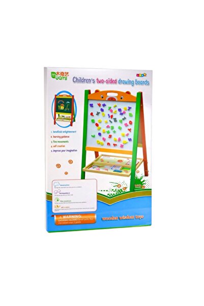 LeanToys Tablă magnetică educațională cu cretă față-verso si markere 2 în 1, ...
