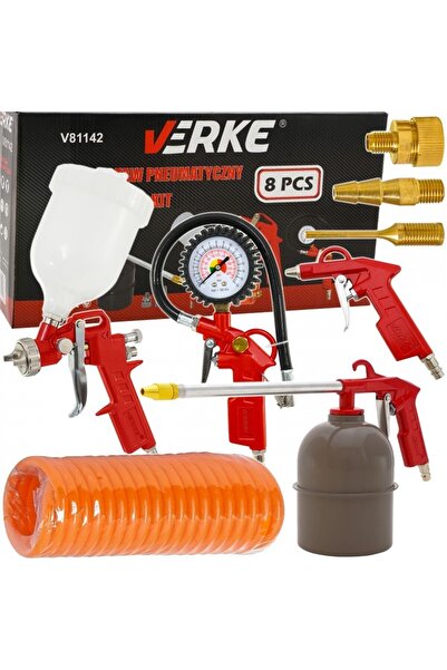 VERKE Set de aer comprimat, pneumatic pentru vopsit, 8 piese, V81142