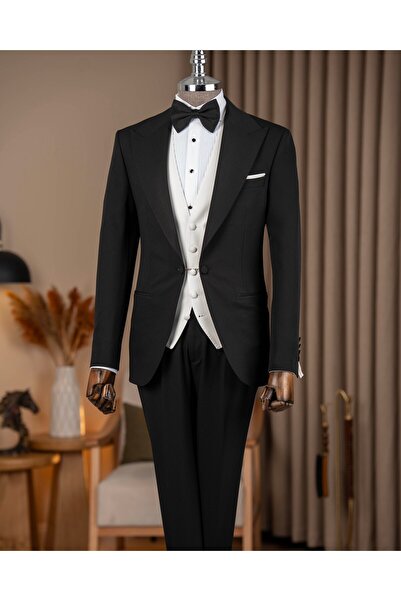 TerziAdemAltun İtalyan stil slim fit erkek sivri yaka ceket yelek pantolon da...