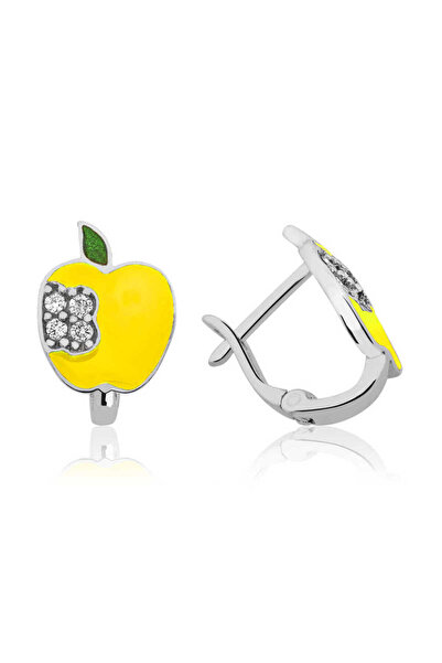 BlackCraft ​ Silver Yellow Apple Children's Earring (Bc-237Ca2)
