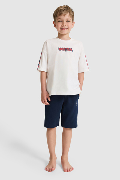 U.S. Polo Assn. Boy's White Top and Bottom Set 50327249-Vr013