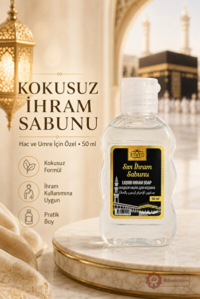 İlkbenaldim İhrama Uygun Kokusuz Sıvı Sabun 50ml Hac ve Umre İçin Sabun | Par...