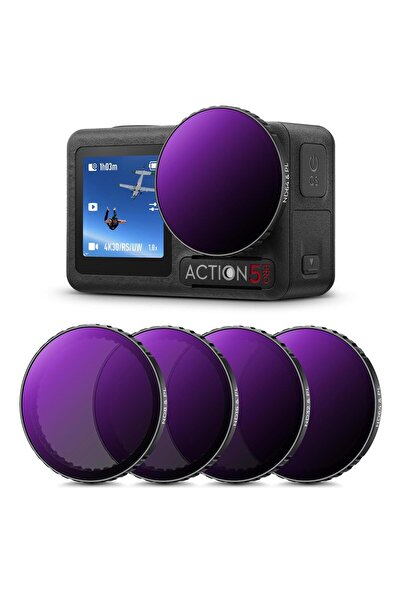 K&F CONCEPT Osmo Action 3/4/5 Pro Uyumlu ND-PL 4 lü Set ( 8-16-32-64)