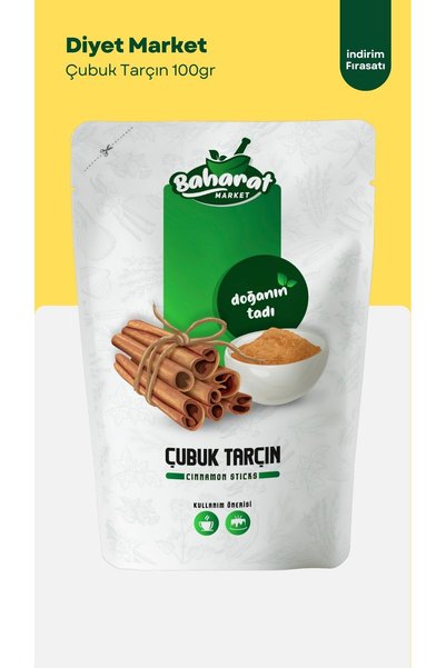 DİYET MARKET 100 Gr Çubuk Tarçın / Kabuk Tarçın / Cinnamon Sticks - Katkısız & Doğal