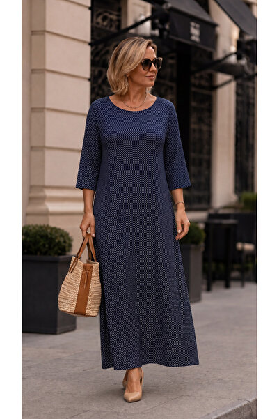 PONÇİK Women's Loose Fit Viscose Summer Dress 25171