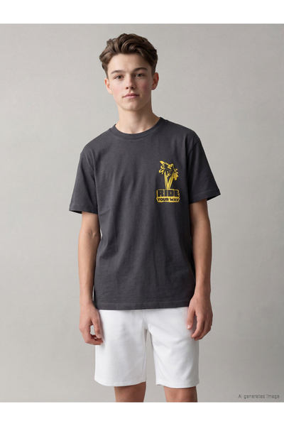 LC Waikiki Tricou de băieți cu guler rotund și imprimeu