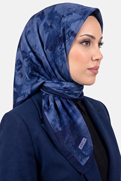 hadiora قميص نسائي أزرق بتصميم تجريدي مطرز