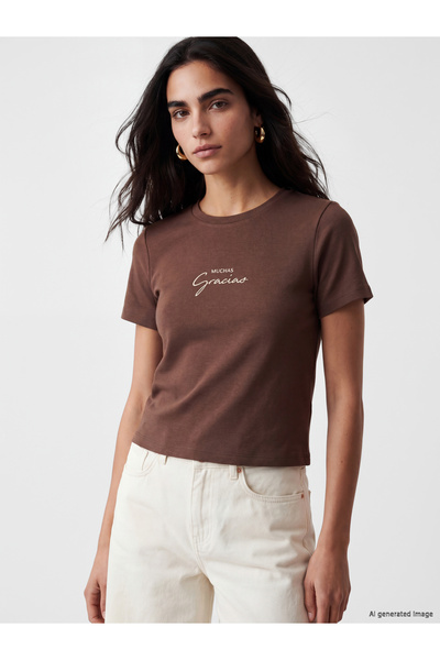 LC Waikiki Tricou de damă imprimat cu atingere moale
