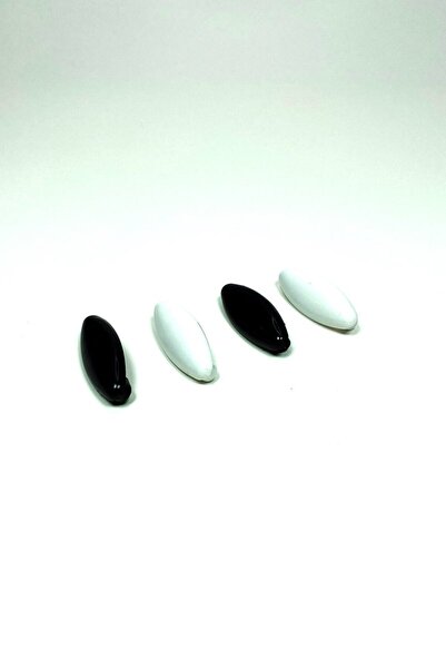 Generic Brand 4 قطع وشاح أمان بلاستيك وإبرة شال أسود وأبيض 4 سم