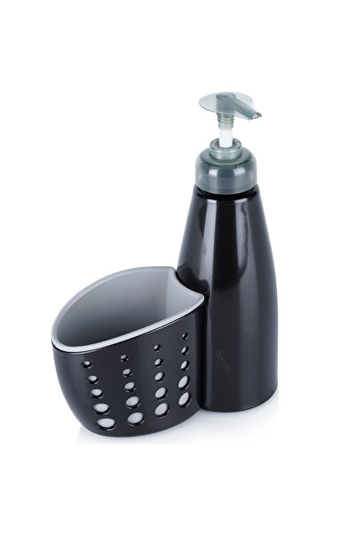 Vilde Dozator de detergent de vase cu recipient pentru burete negru 370 ml