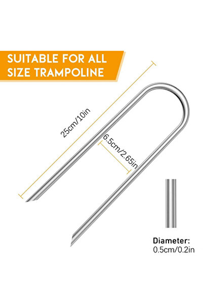 Choice 6pcs 2026 Heavy-Duty U-Shaped Wind Stakes Galvanized Steel Ground Anch...