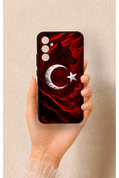 Vip Case Samsung A34 Uyumlu Kurt Türk Bayrağı Desenli Silikon Kılıf