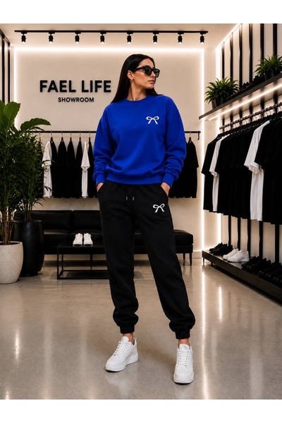 FAEL LİFE SET UNISEX CU TĂCĂT LARG, GULER ROTUND ȘI PANTALONI DE TRENING CU I...