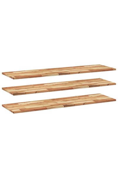 vidaxl Rafturi suspendate 3 buc. 140x40x2cm lemn masiv acacia netratat