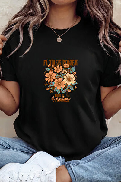 Sarah's Boutique Women's T-shirt – 100% cotton – Flower Power