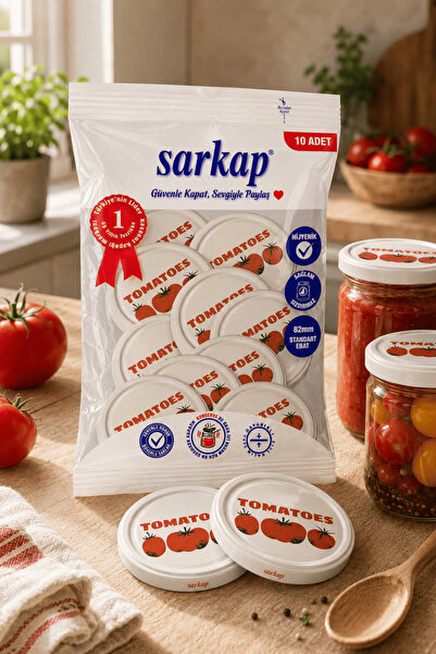 Sarkap Hijyenik Paketli 10'lu 82 mm Kapak - Domates Seri - Tasty Tomatoes