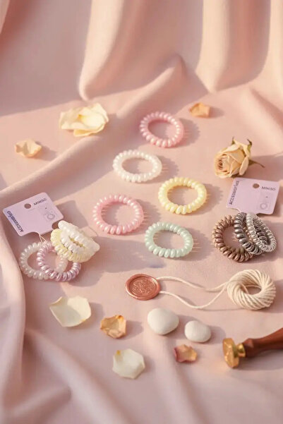 Miniso مطاط شعر حلزوني (5 قطع) - جليتر