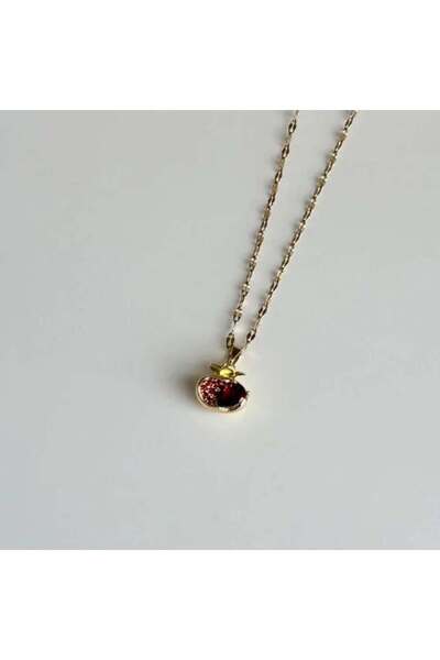 Haziran Accessory Red Stone Pomegranate Women's Necklace