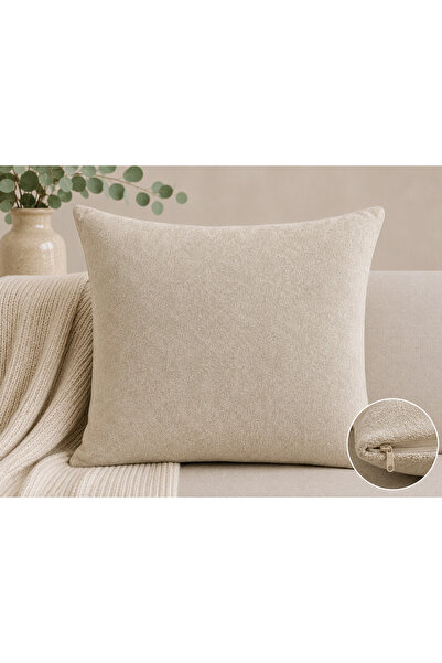 Şanlıavm 45X45 Beige Self-Patterned Decorative Pillowcase