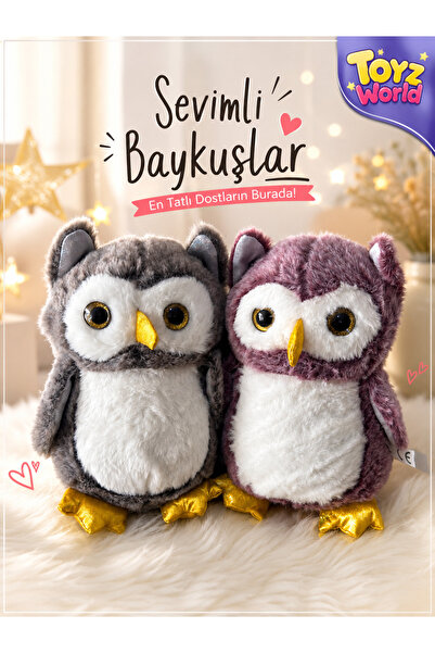 Seysa SEVİMLİ BAYKUŞ 25 CM YUMUŞAK HEDİYELİK UYUMA PELUŞ OYUNCAK