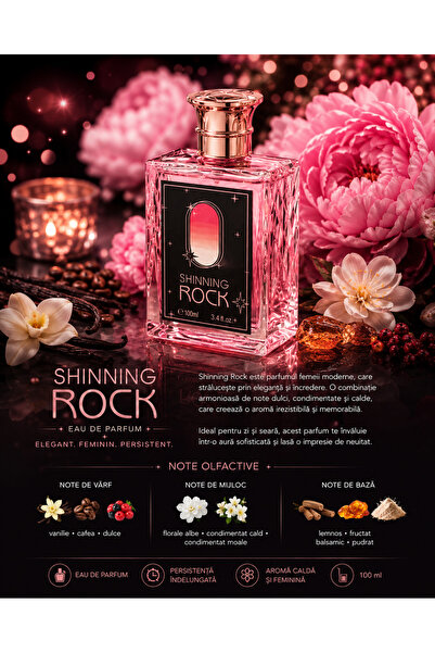 V.V LOVE Parfum Shinning Rock 100 ml pentru Femei – Vanilie, Cafea și Note Fl...