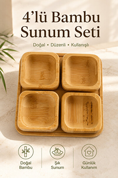 Ev Modu Home Bambu Çerezlik Sunum Seti