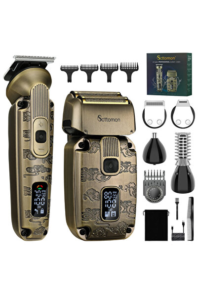 Scttomon Men's Foil Shavers & T-blade Trimmer Set - Electric Razor for Beard,...