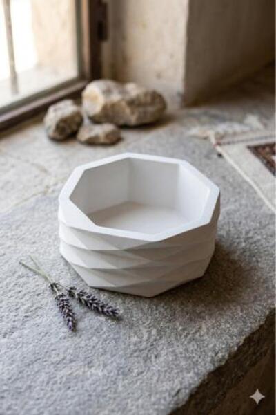 FONOON Hexagonal Candle Container Gypsum Stone Candle Jar