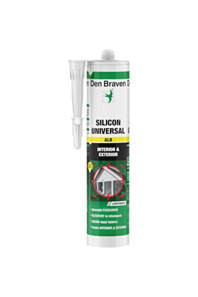 Den Braven Silicon universal 12002208, interior și exterior, 280 ml, Alb