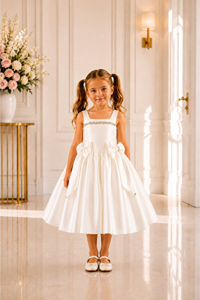 She Dress By Kubra Aksoy SheDress Beyaz Taş Detaylı Kabarık Etekli Kız Çocuk ...