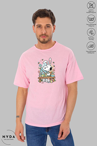 Nyda Collections Tricou unisex cu mânecă scurtă, supradimensionat, din bumbac...