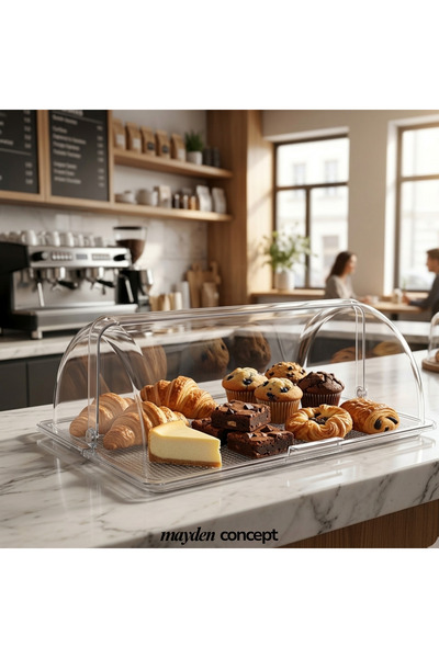 Mayden Concept Şeffaf Açılır Kapaklı Servis ve Sunum Fanusu (325 x 527 mm) - ...