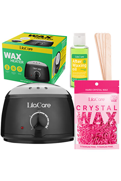 Lila Care Kit epilare ceara granule Titanium Pink cu aparat de epilat cu cear...