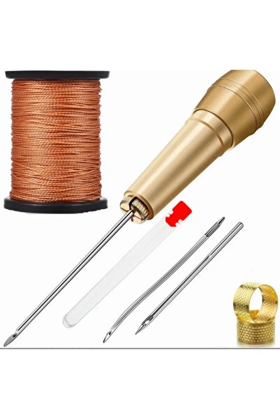 Choice3 Dark Khaki Leather Craft Sewing Kit Waxed Thread Hand Quilting Needle...