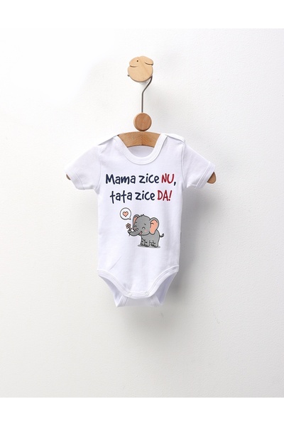 MiniKids Body MS, Mama zice NU, Tata zice Da!, alb-albastru