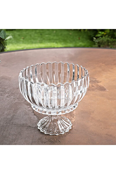 Kosova Round Deep Presentation Bowl with Crystal Base Sur-69