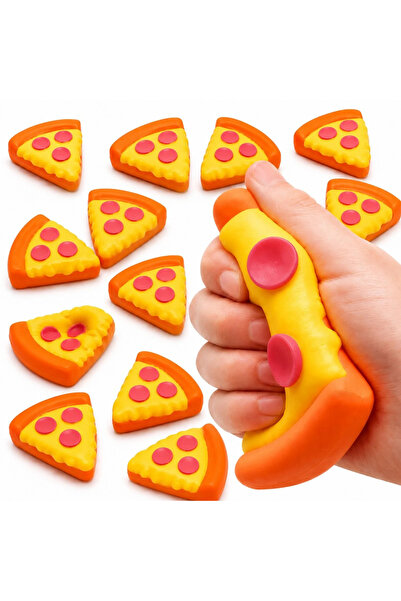 Zenorius Jucărie Squishy Pizza 9x7cm, Anti-stres, Cu revenire lentă, Model fe...