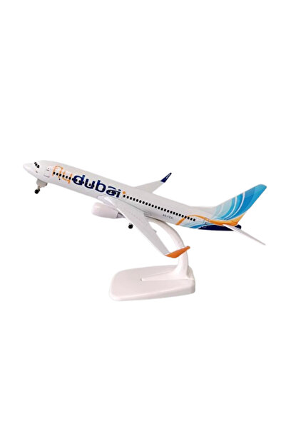 OEM Model de avion Fly Dubai Boeing B737, metal, 20 cm, Scara 1:250